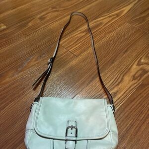 Coach Cream Shoulder Bag with Buckle